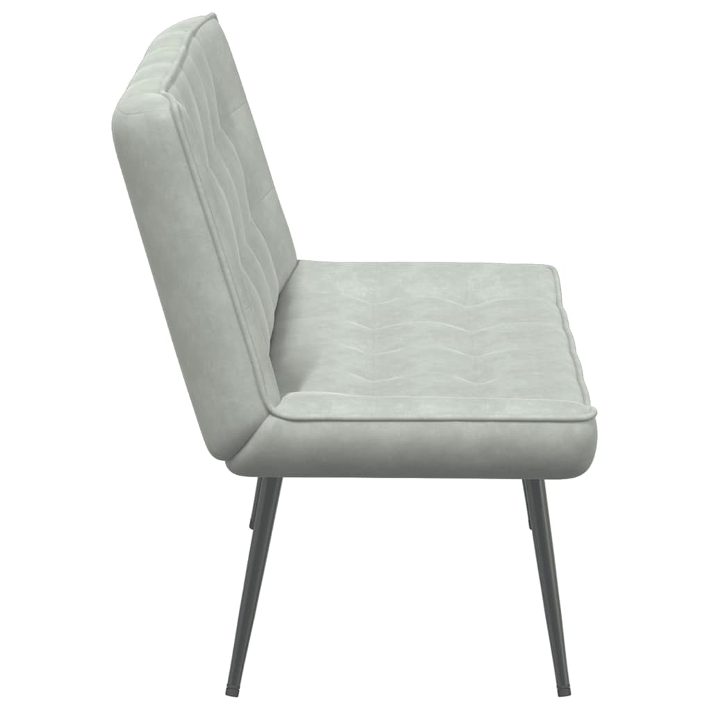 Banco 110x74x84 cm veludo cinzento-claro