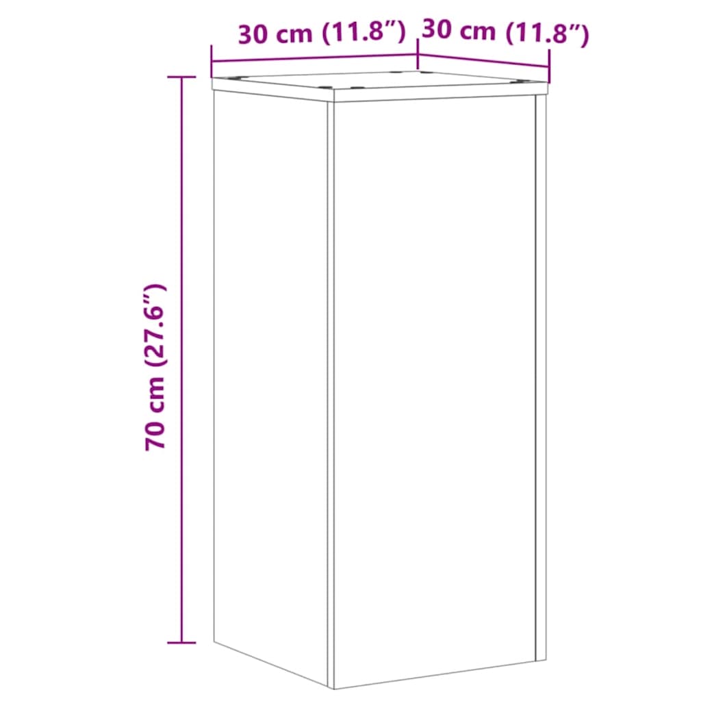 Suportes p/ plantas 2 pcs 30x30x70cm derivados de madeira