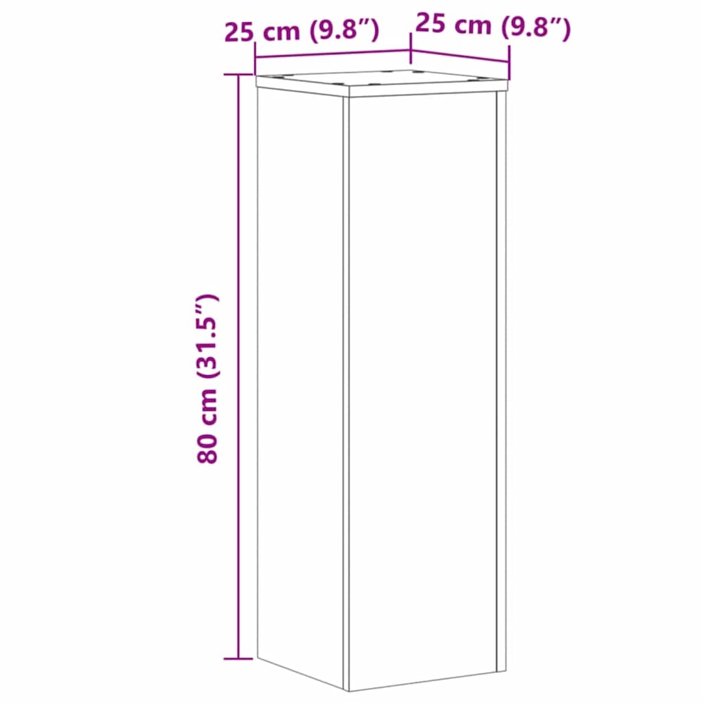 Suportes p/ plantas 2 pcs 25x25x80 cm derivados de madeira