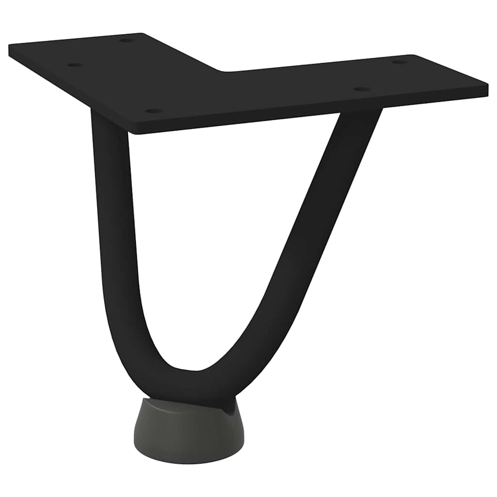 Pernas de grampo para mesa de centro 4 peças pretas 10 cm aço maciço
