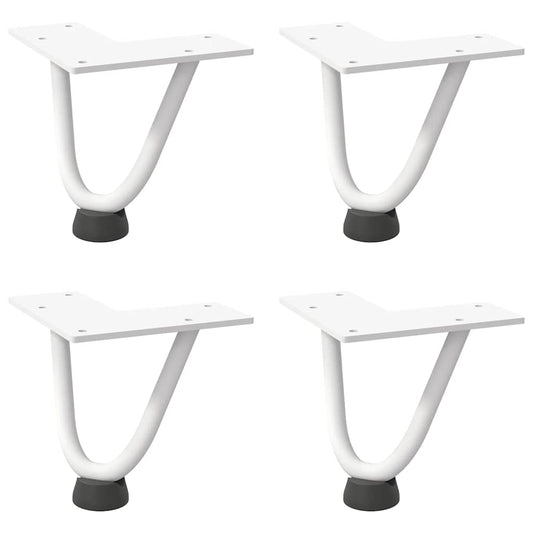 Pernas de grampo para mesa de centro 4 peças, branco, 10 cm, aço maciço