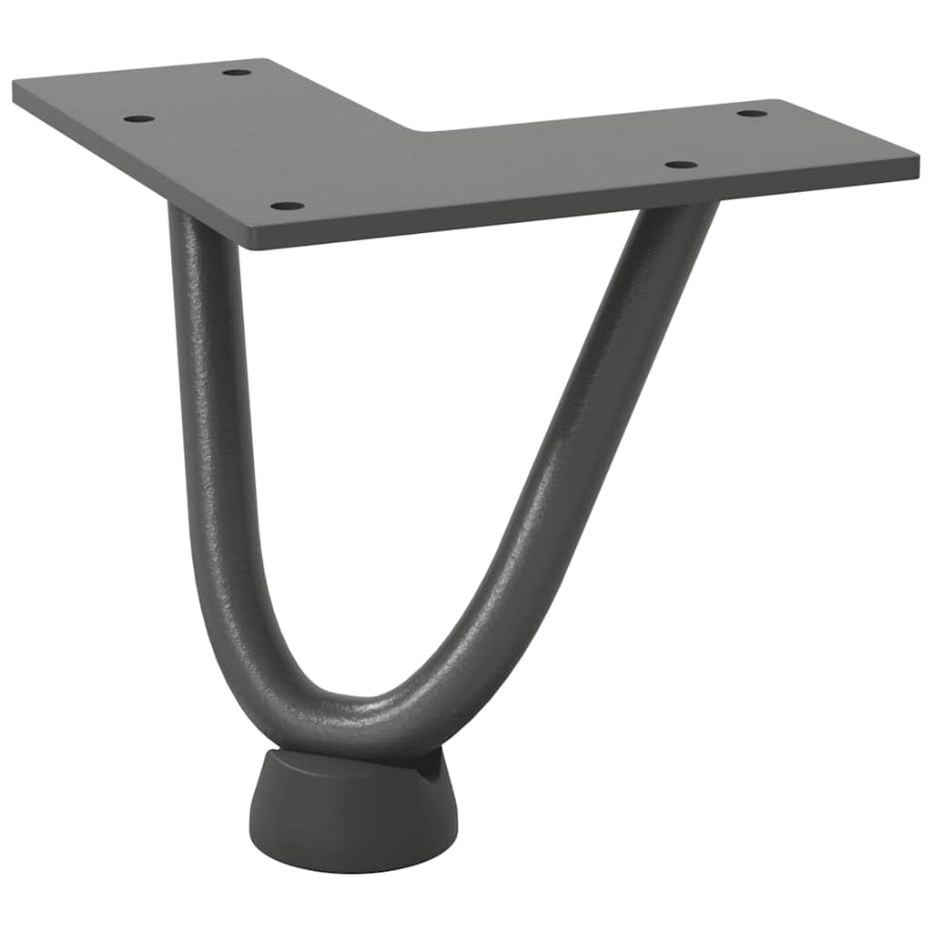 Pernas de grampo para mesa de centro 4 peças antracite 10 cm aço maciço