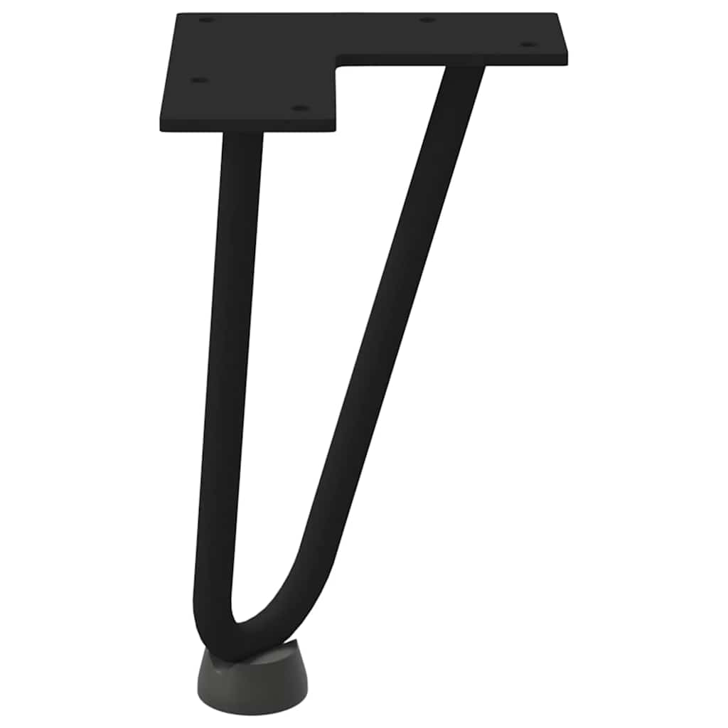 Pernas de grampo para mesa de centro 4 peças pretas 20 cm aço maciço