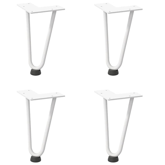 Pernas de grampo para mesa de centro 4 peças, branco, 20 cm, aço maciço