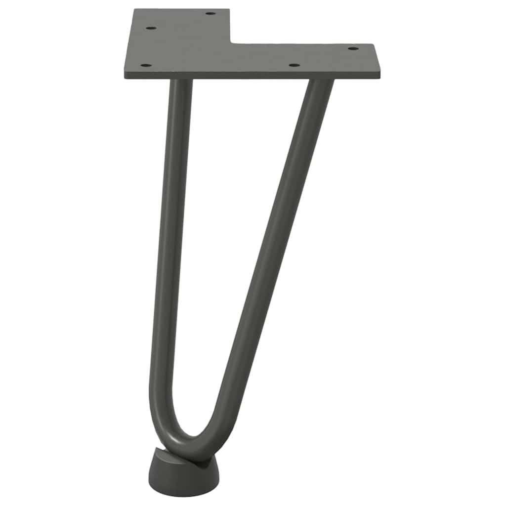 Pernas de grampo para mesa de centro 4 peças antracite 20 cm aço maciço