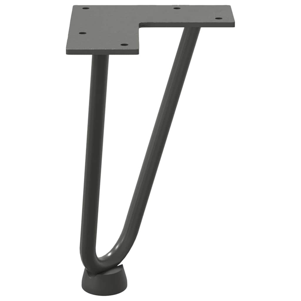 Pernas de grampo para mesa de centro 4 peças antracite 20 cm aço maciço