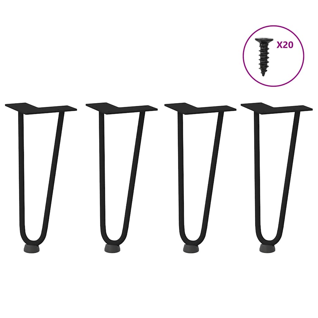 Pernas de grampo para mesa de centro 4 peças pretas 30 cm aço maciço