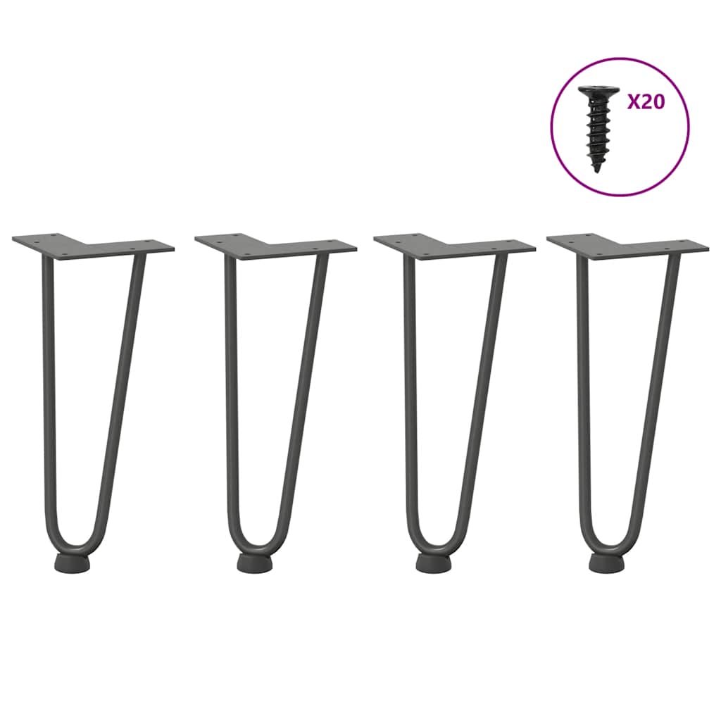 Pernas de grampo para mesa de centro 4 peças antracite 30 cm aço maciço