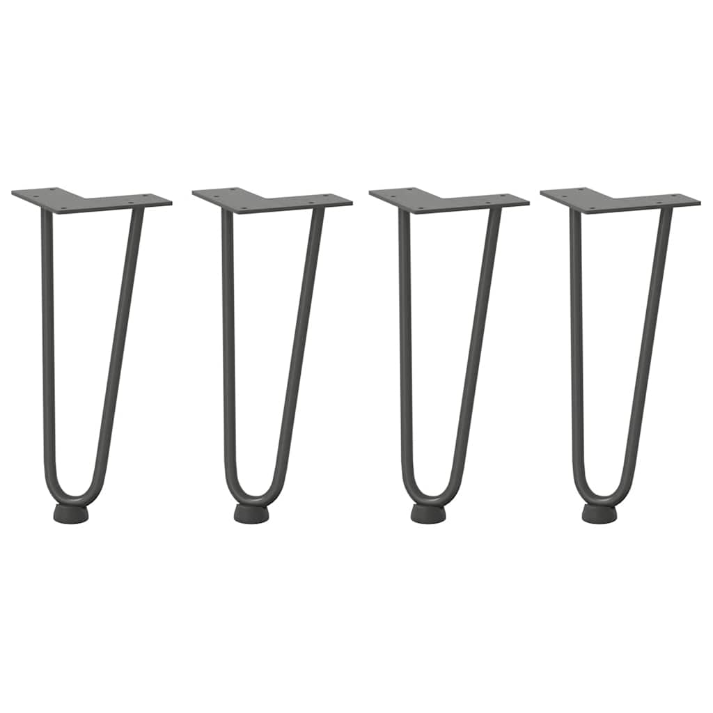 Pernas de grampo para mesa de centro 4 peças antracite 30 cm aço maciço