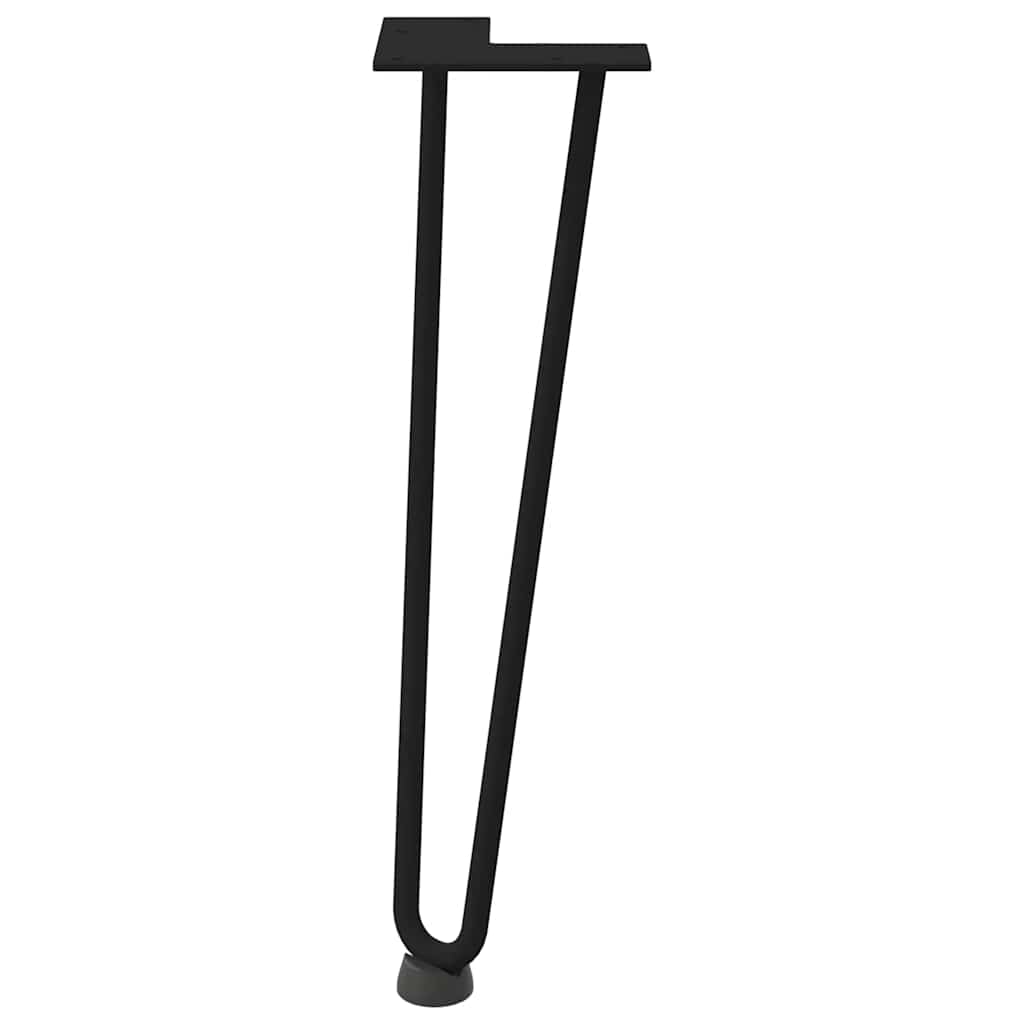 Pernas de grampo para mesa de centro 4 peças pretas 42 cm aço maciço