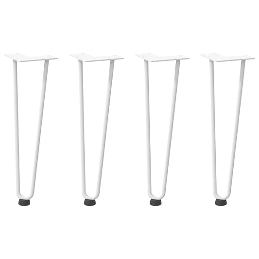 Pernas de grampo para mesa de centro 4 peças, branco, 42 cm, aço maciço