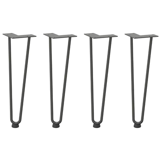 Pernas de grampo para mesa de centro 4 peças antracite 42 cm aço maciço