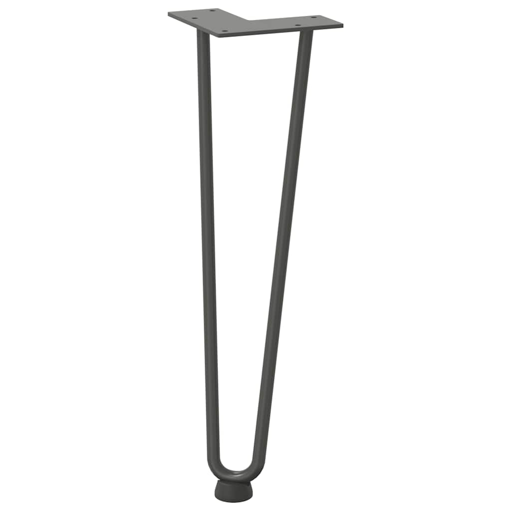 Pernas de grampo para mesa de centro 4 peças antracite 42 cm aço maciço