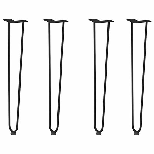 Pernas de grampo para mesas de console para mesa de console 4 peças Preto 72 cm Aço maciço