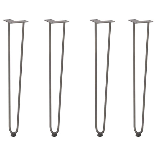 Pernas de grampo para mesas de console para mesa de console 4 peças Aço natural 72 cm Aço sólido