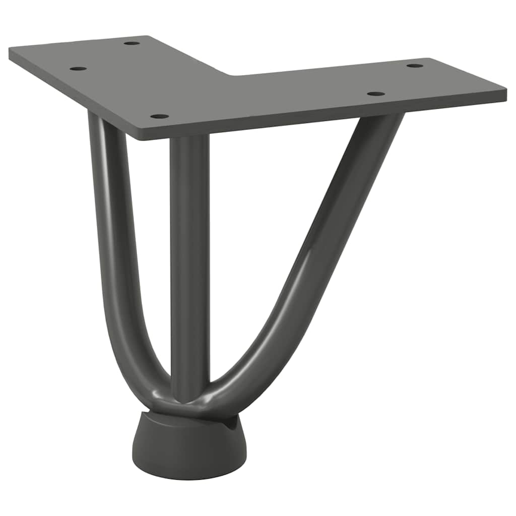 Pernas de grampo para mesa de centro 4 peças antracite 10 cm aço maciço