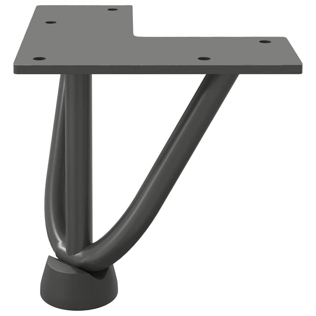 Pernas de grampo para mesa de centro 4 peças antracite 10 cm aço maciço