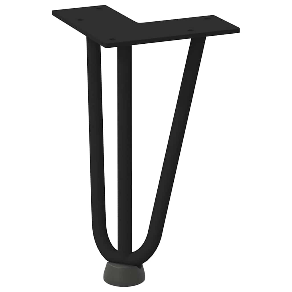 Pernas de grampo para mesa de centro 4 peças pretas 20 cm aço maciço