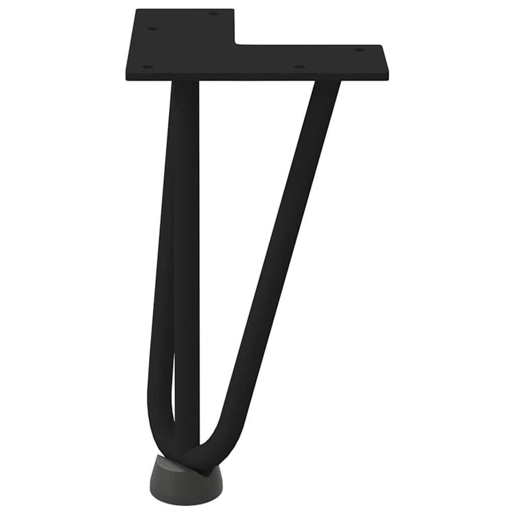 Pernas de grampo para mesa de centro 4 peças pretas 20 cm aço maciço