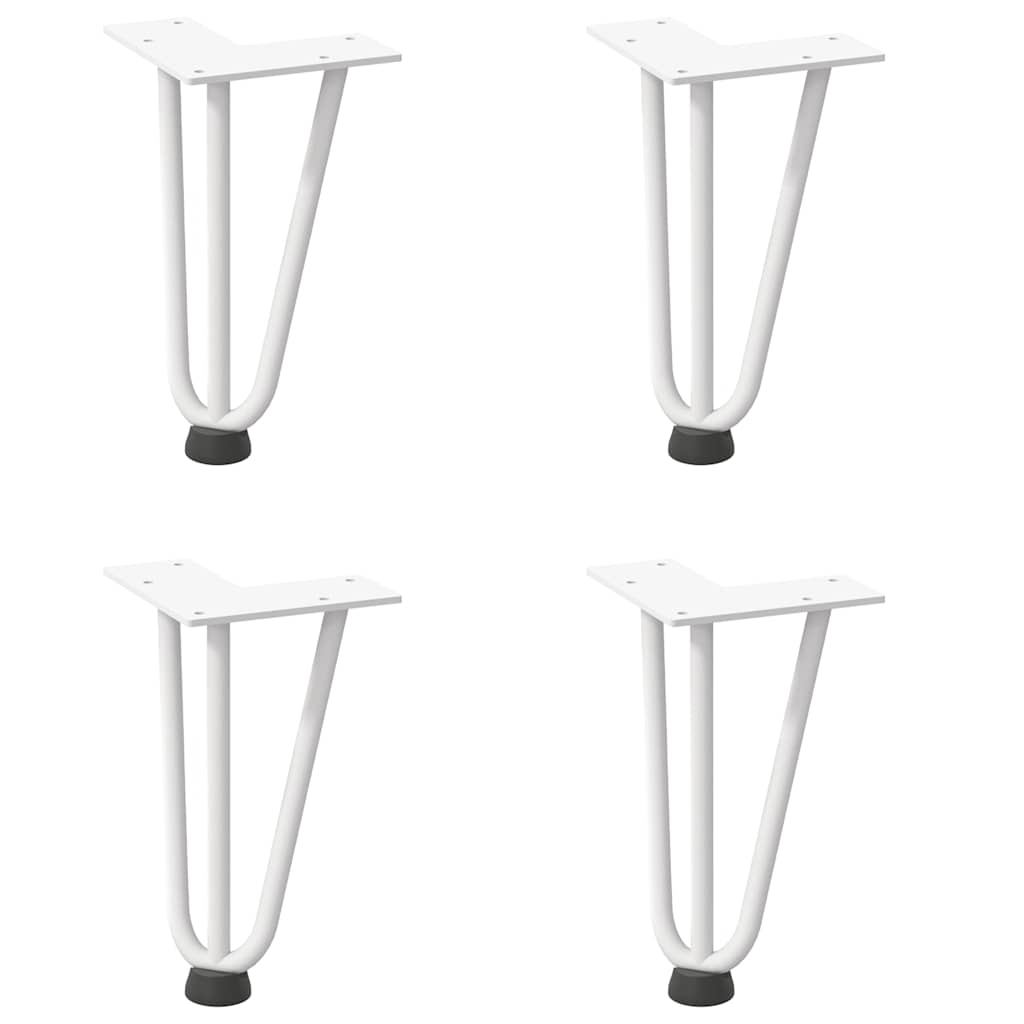 Pernas de grampo para mesa de centro 4 peças, branco, 20 cm, aço maciço