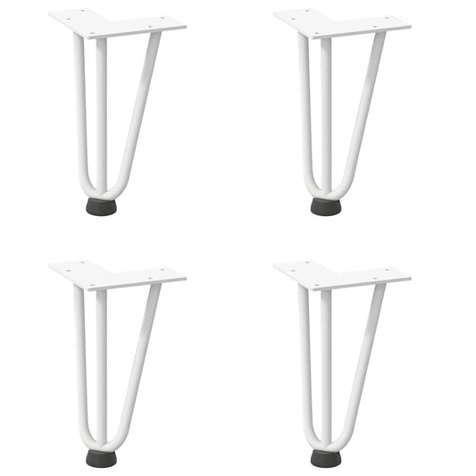 Pernas de grampo para mesa de centro 4 peças, branco, 20 cm, aço maciço