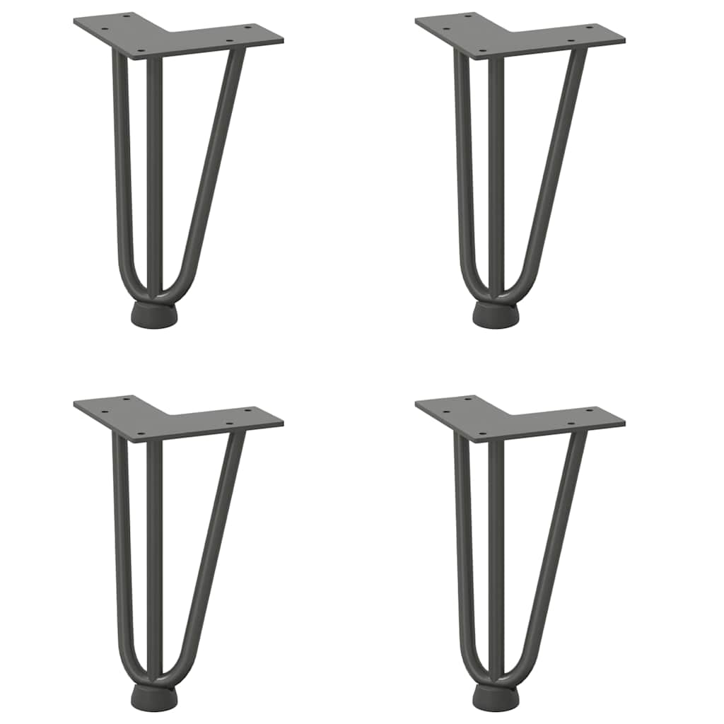 Pernas de grampo para mesa de centro 4 peças antracite 20 cm aço maciço