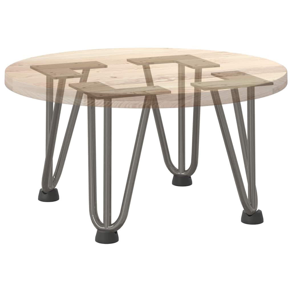 Pernas de grampo para mesa de centro 4 peças Aço natural 20 cm Aço maciço