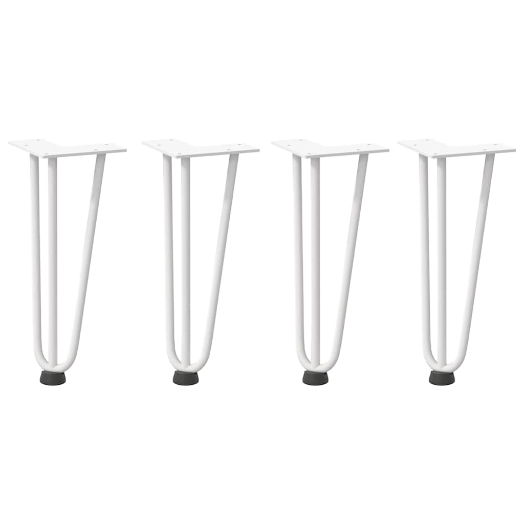 Pernas de grampo para mesa de centro 4 peças, branco, 30 cm, aço maciço