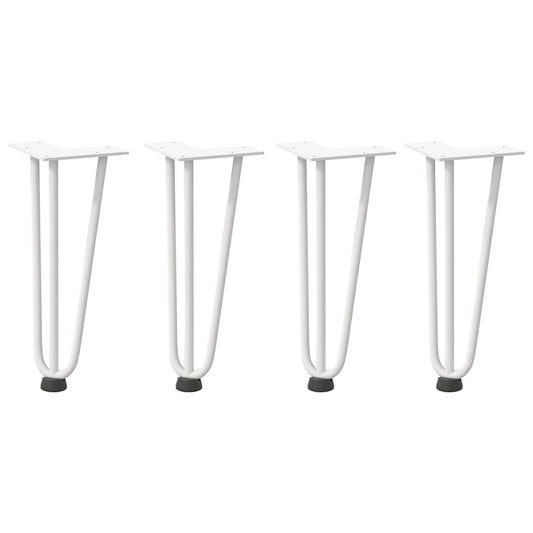 Pernas de grampo para mesa de centro 4 peças, branco, 30 cm, aço maciço