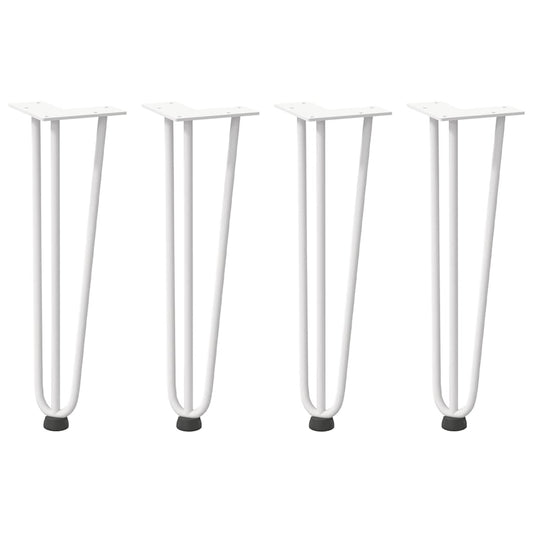 Pernas de grampo para mesa de centro 4 peças, branco, 42 cm, aço maciço