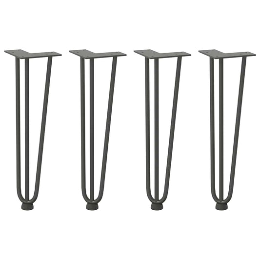 Pernas de grampo para mesa de centro 4 peças antracite 42 cm aço maciço