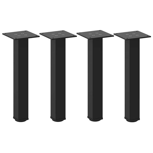 Pés para mesa de centro 4 peças, preto, 42-44 cm, aço