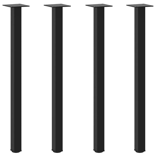 Pés de mesa de console 4 peças, preto, 72-74 cm, aço