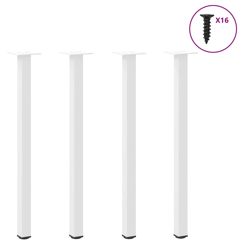 Pés de mesa de console 4 peças, branco, 72-74 cm, aço