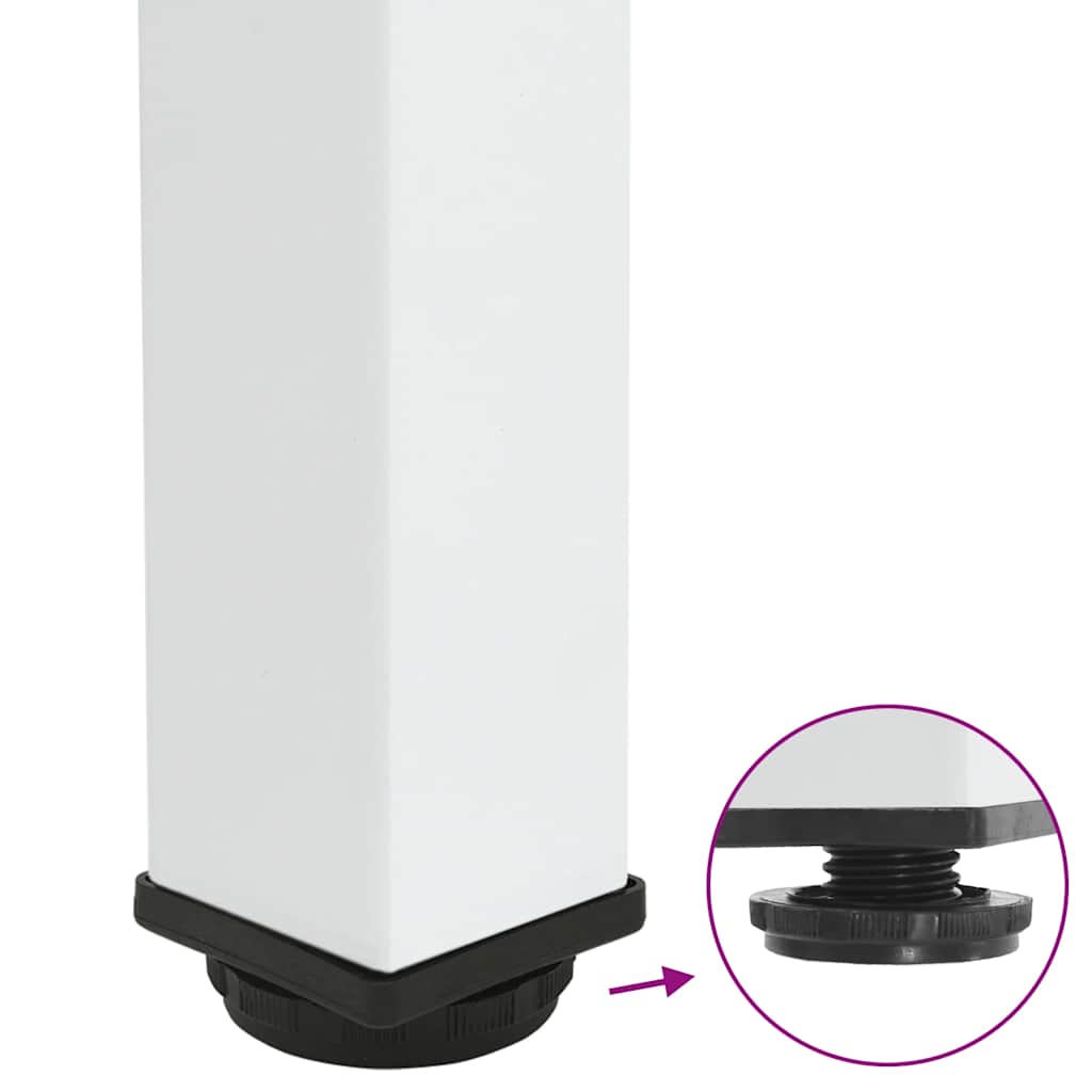 Pés para mesa de centro 4 peças, branco, 42-44 cm, aço