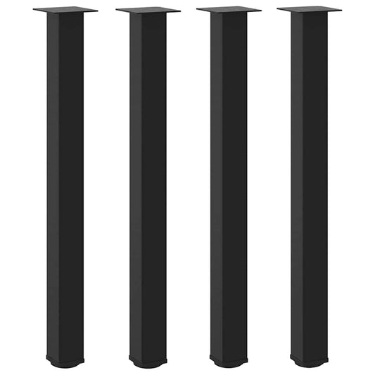 Pés para mesa de bar 4 peças, preto, 90-92 cm, aço