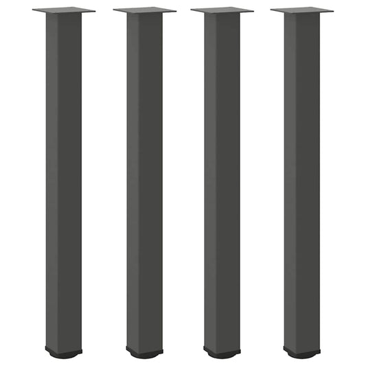 Pés para mesa de bar 4 peças, antracite, 90-92 cm, aço