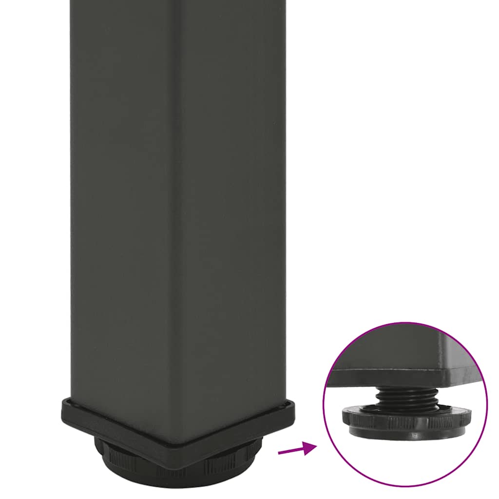 Pés para mesa de bar 4 peças, antracite, 90-92 cm, aço