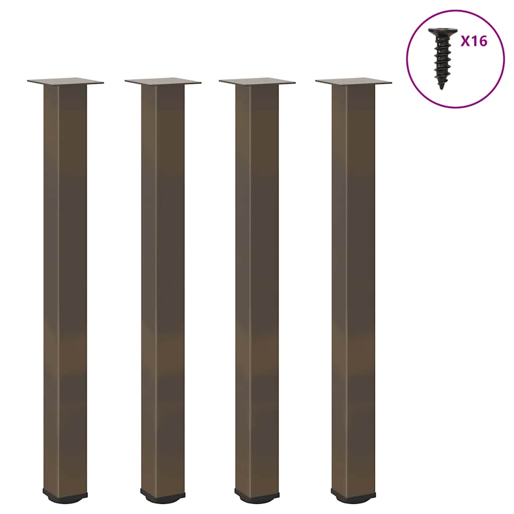 Pés para mesa de bar 4 peças aço natural 90-92 cm aço