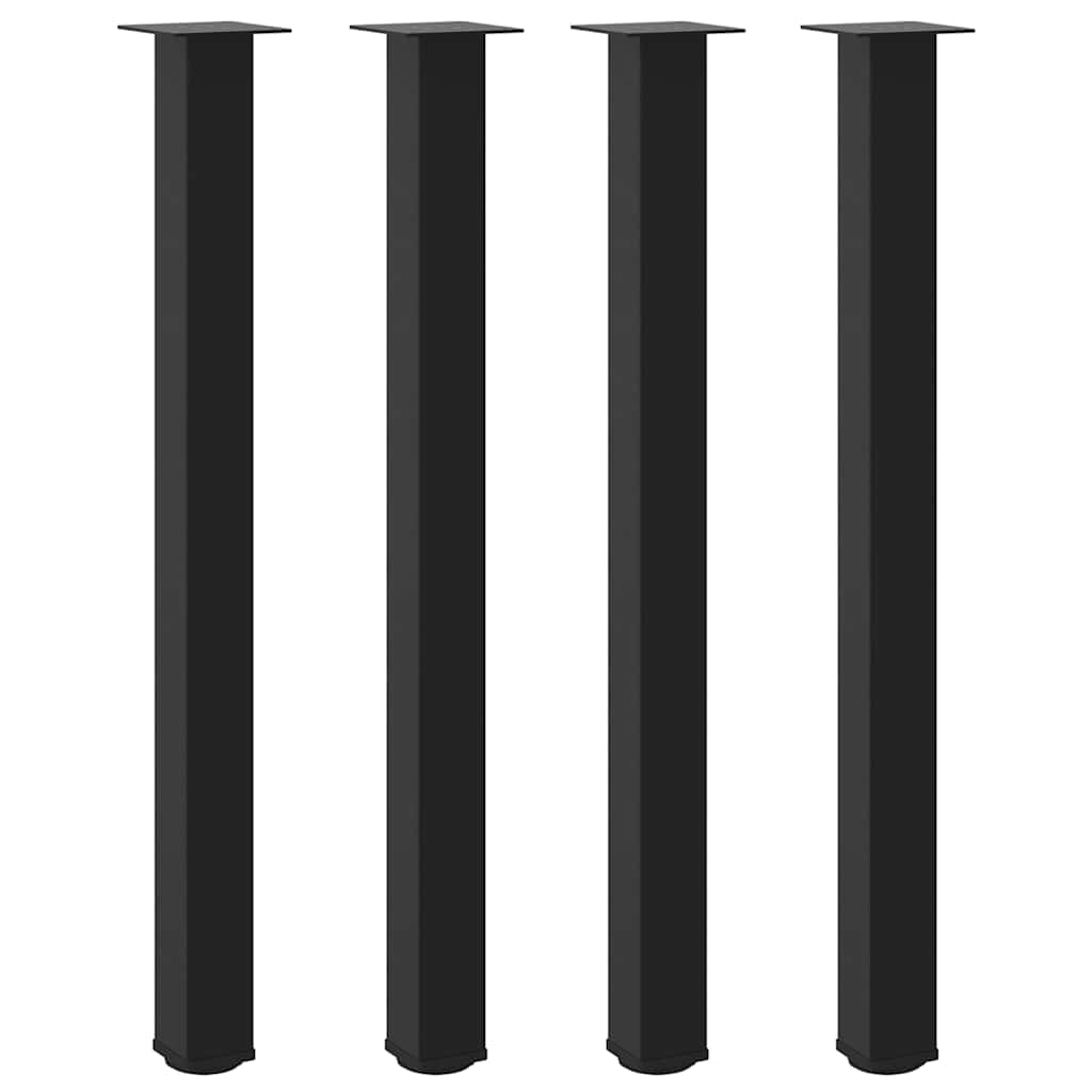 Pés para mesa de bar 4 peças, preto, 110-112 cm, aço