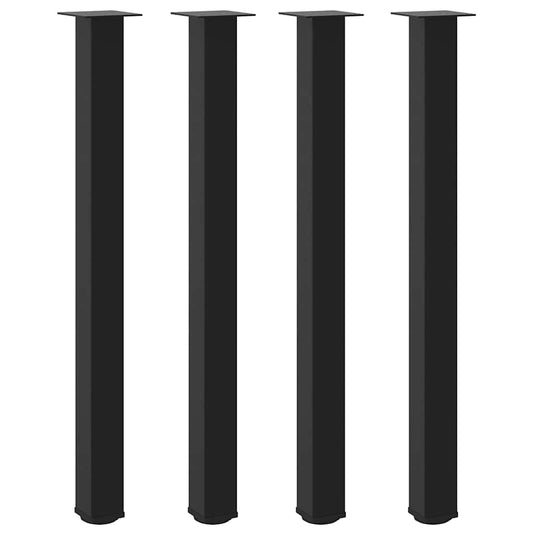 Pés para mesa de bar 4 peças, preto, 110-112 cm, aço