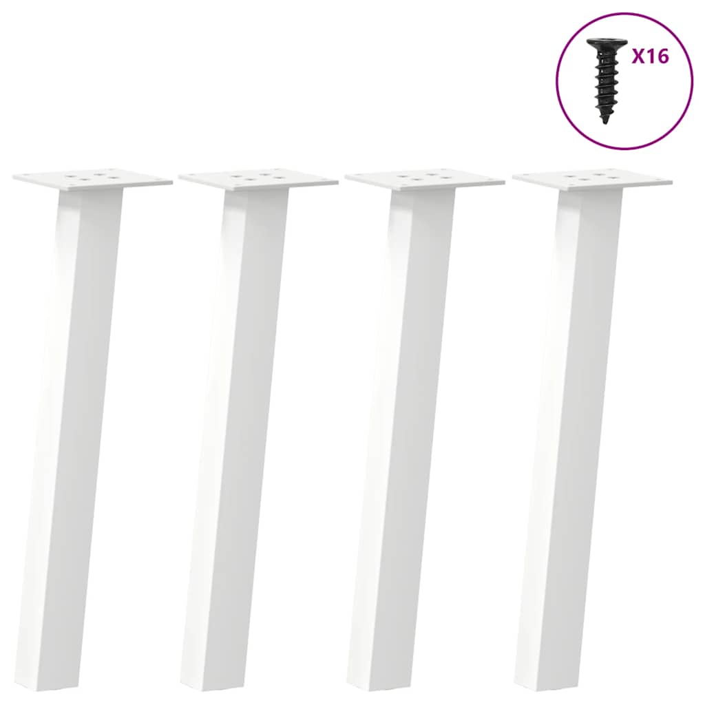 Pés para mesa de centro 4 peças, branco, 42 cm, aço
