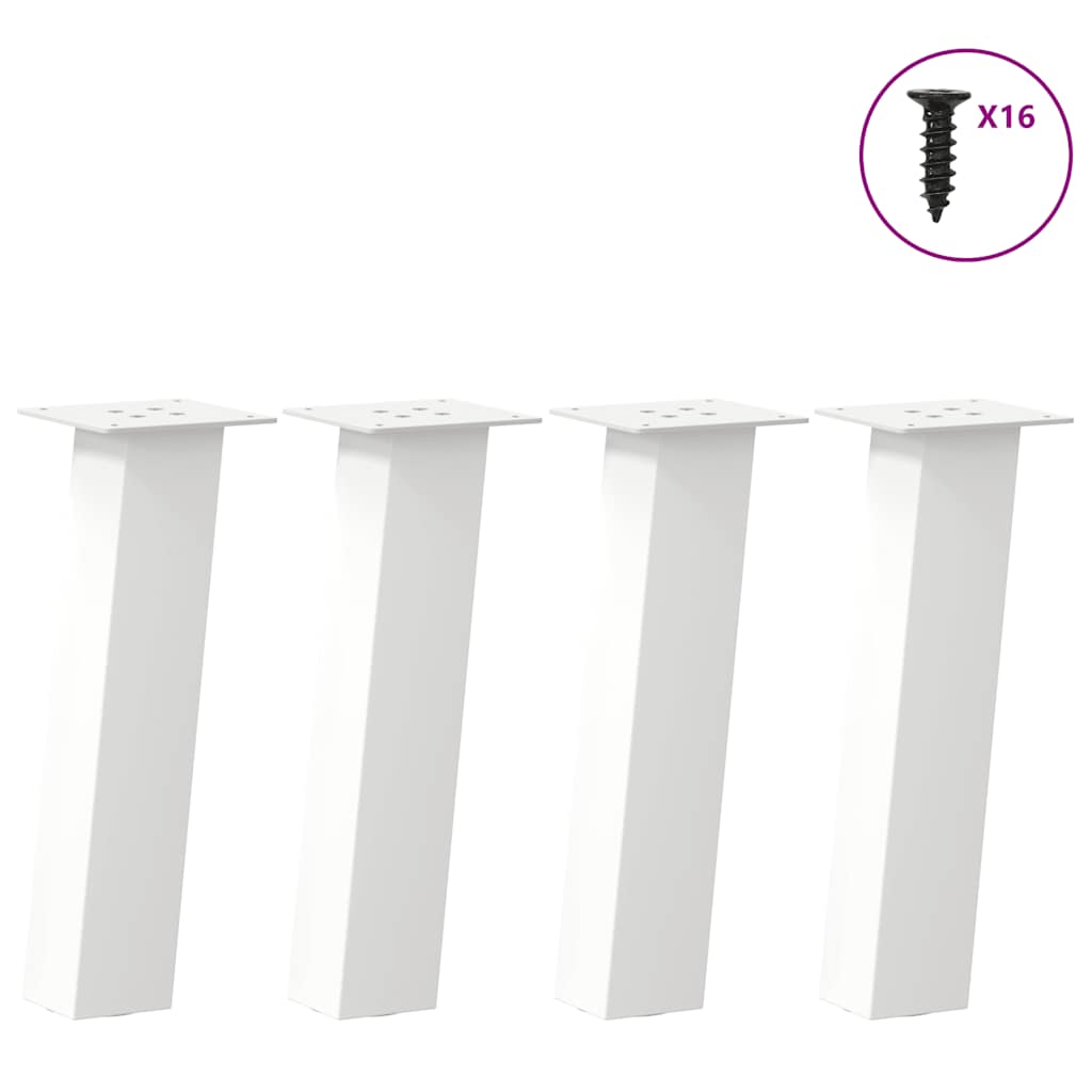 Pés para mesa de centro 4 peças, branco, 30 cm, aço