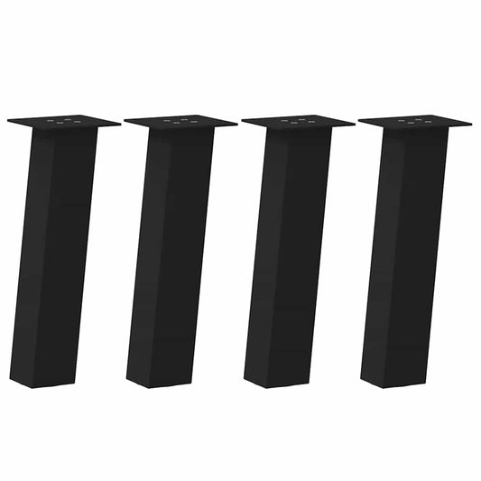 Pés para mesa de centro 4 peças, preto, 42 cm, aço