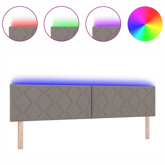 Cabeceira Cinzento-acastanhado 200 cm tecido