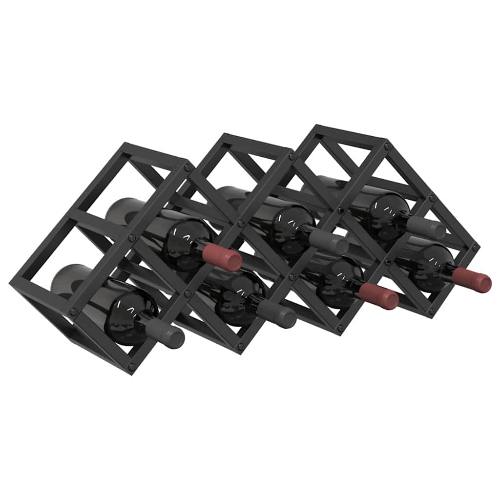 Escorredor de Vinho Preto 63 x 16.5 x 25 cm Aço revestido a pó