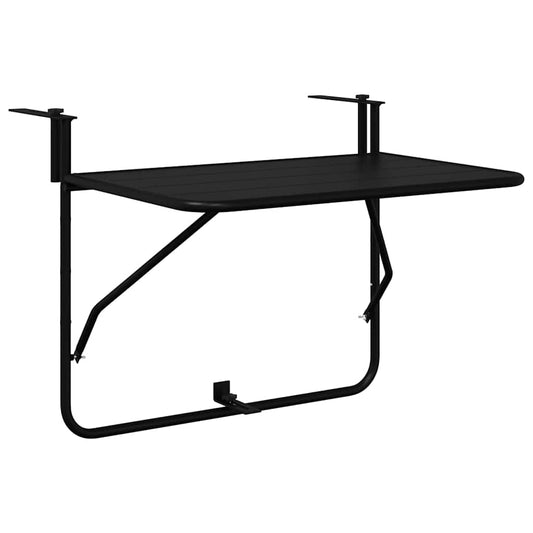 Mesa Suspensa para Varanda Preto 60 x 39 x 65 cm Aço