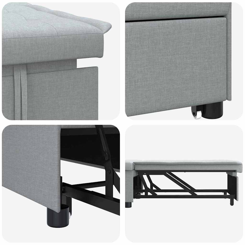 Sofá-Cama Cinzento-claro 194 x 67 x 37 cm tecido