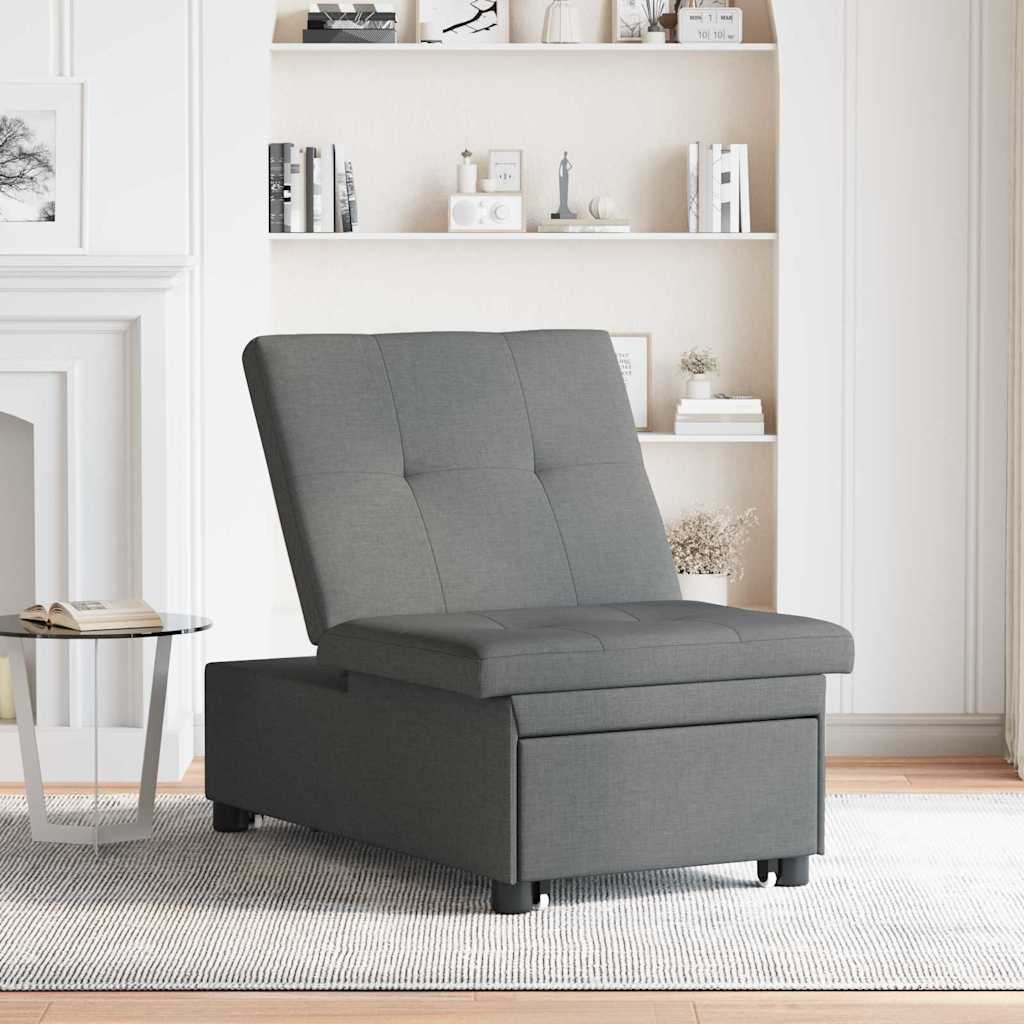 Sofá-Cama Cinzento escuro 194 x 67 x 37 cm tecido