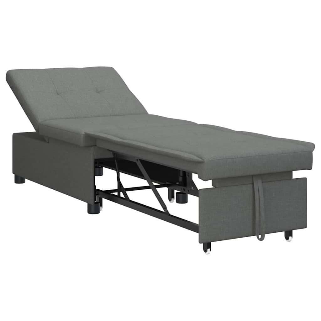 Sofá-Cama Cinzento escuro 194 x 67 x 37 cm tecido